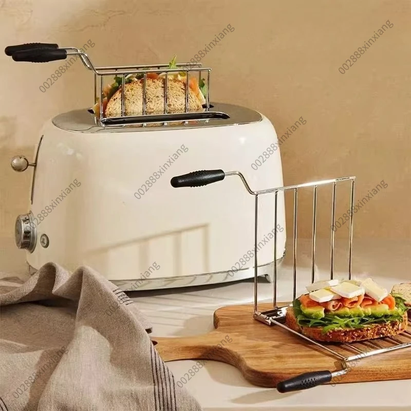 For TSF01 Retro Toaster Multi-Function 2 Slice Bread Toaster Home Breakfast Maker with Reheat Function