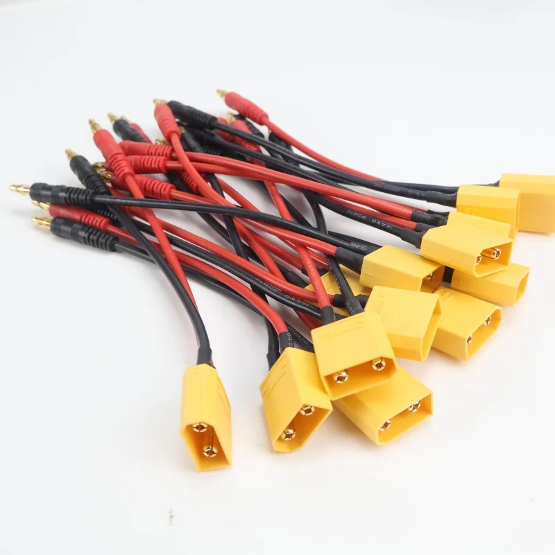 XT30 XT60 XT90 T التوصيل تهمة الرصاص إلى 4.0 مللي متر قابس الموز كابل شحن سلك السيليكون 14AWG لبطارية ليبو