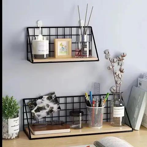 1PC 학생 기숙사 침대 옆 교수형 바구니 비 펀칭 스토리지 선반 액세서리 침대 옆 데스크탑 벽 교수형 스토리지 선반