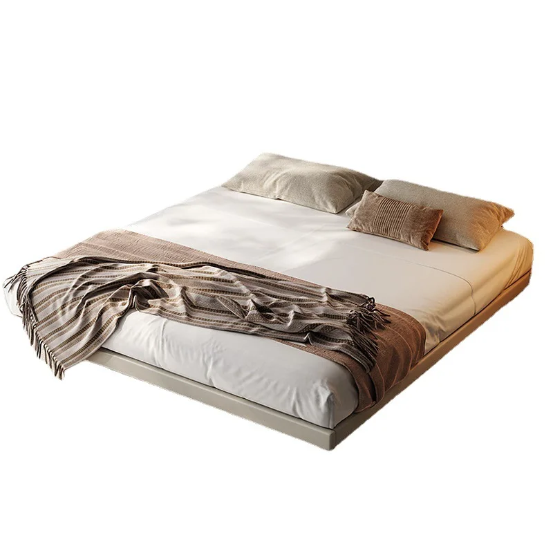 

No head suspension bed, Italian minimalist, modern solid wood bed