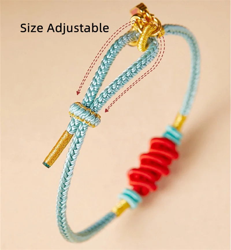 Bracelets à breloques chinois porte-bonheur tissés à la main pour les examens, bracelets de poisson en ULrouge et bleue, cadeau unisexe pour les amis et les amoureux