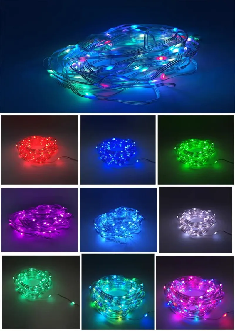 5M 10M 15M 20M 5V LED Magic Color Leather Line Lamp String USB Plug supporta Bluetooth Music Melody Line Lamp Christmas Set