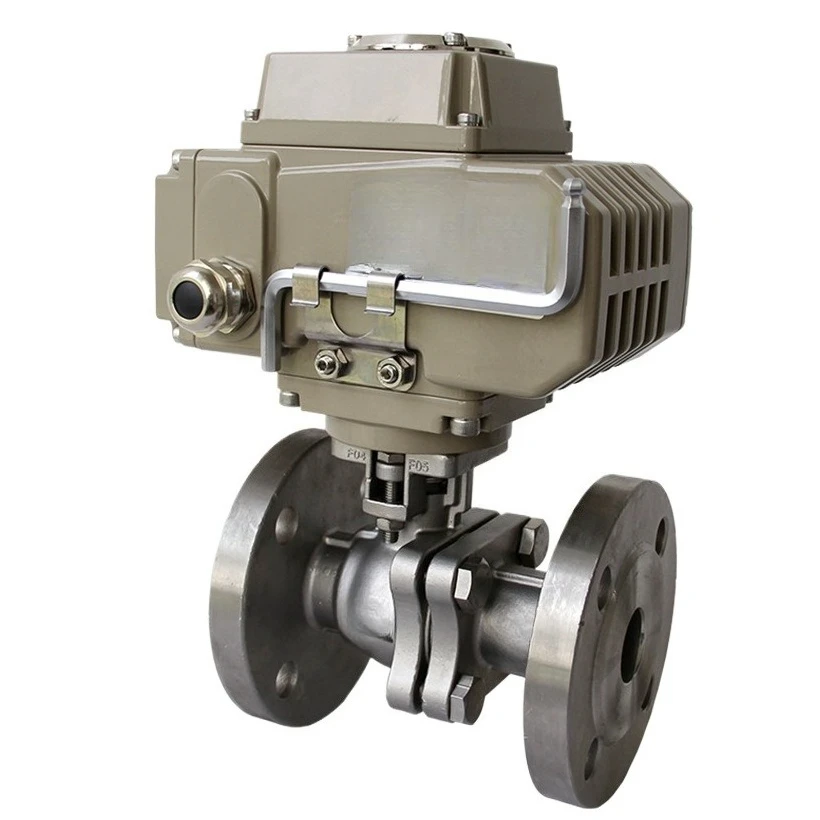 Stainless steel electric ball valve dn50 q41f-16c ball valve, straight-through 220V 24V electric flange ball valve