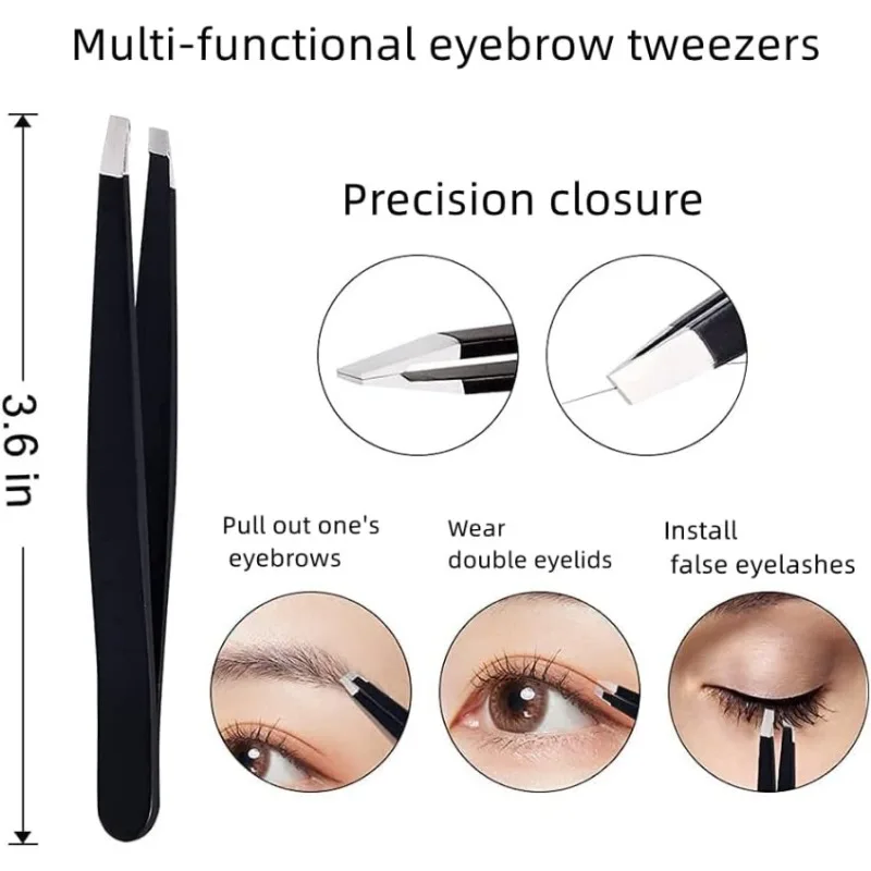 3-in-1 Eyebrow Scissors Kit,Multifunctional Exfoliating Beauty Tool,Eyebrow Comb Scissors,Hair Removal Tweezers,Eyebrow Razor