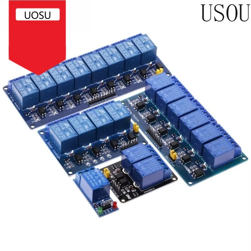 1 2 4 6 8 Channel DC 5V 12V Relay Module with Optocoupler Low Level Trigger 1 Way Expansion Board
