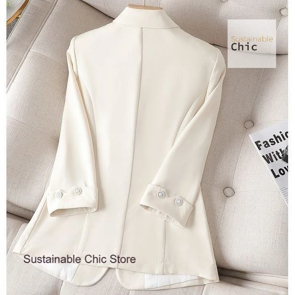 Korean version of the thin suit slim coat female summer short temperament slim casual seven-point sleeve Joker  women clothing