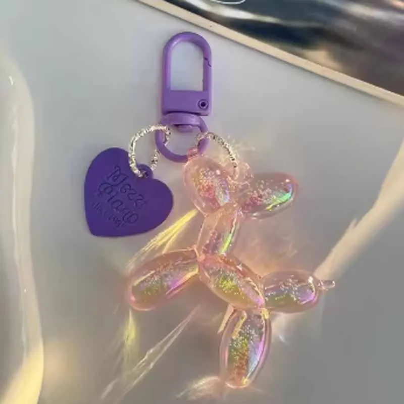 New Candy Color Balloon Dog Keychain for Girls Creative Balloon Dog Phone Chain Key Buckle Accessories Bag Pendant Toys