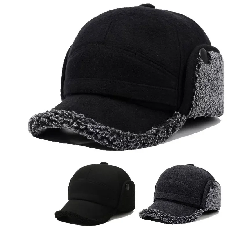 1 piece autumn and winter new warm Lei Feng hat men's outdoor leisure thickened fleece hat ear protection hat