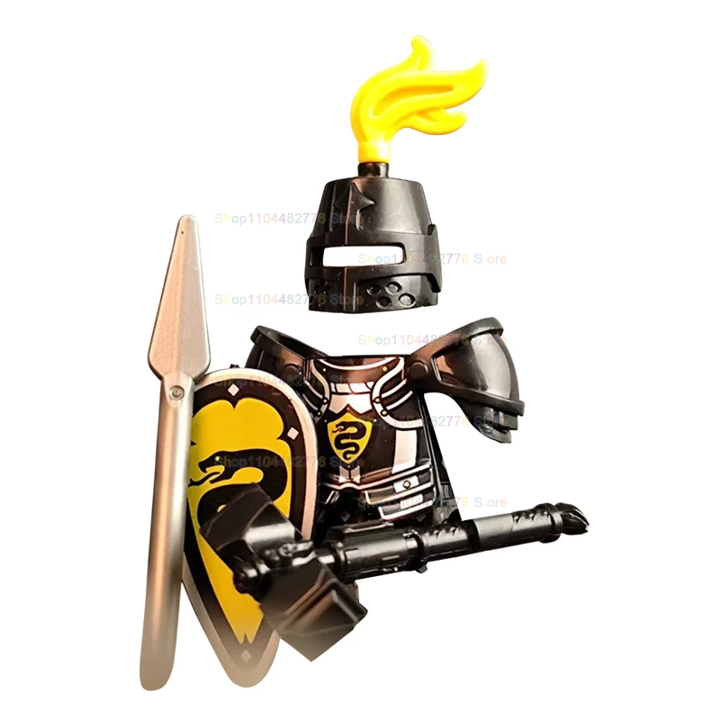 Black Snake Knights MOC Medieval Ancient Crow Wolf Knights Scene Building Block  Models Accessories Children's Toys Gifts VP21