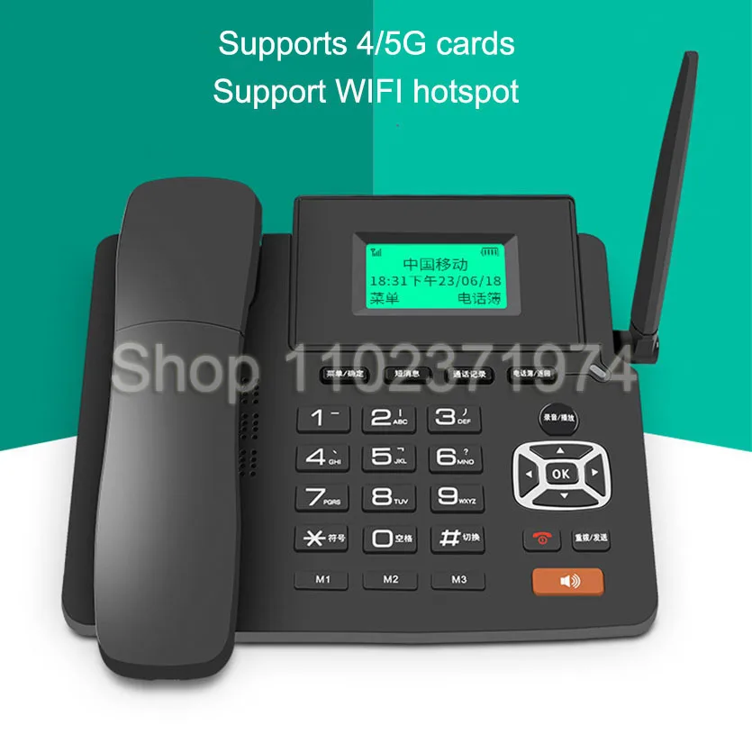 4G WIFI Wireless Fixed Phone GSM SIM Card Desktop Telephone With LCD Display Handsfree Call Recording for Office Home