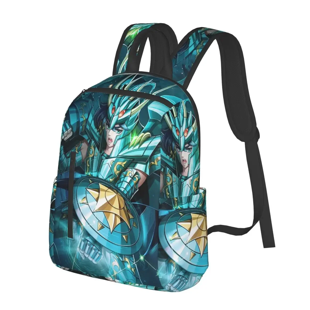 Anime Knights Of The Zodiac Dragon Shiryu Student Backpack School Bag Hiking Travel Daypack for Boys Girls Bookbag Shoulder Bags
