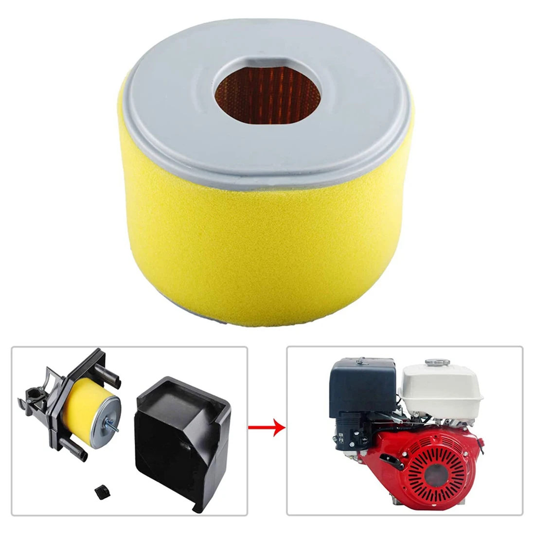 ABFKW 5Pcs 17210-ZE3-505 Air Filter,17210-ZE3-010 Air Filter with Pre-Filter,for Honda GX390 13HP GX340 11HP Engine Air Filter