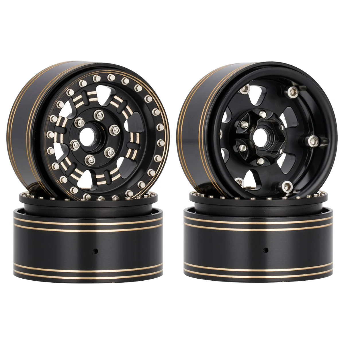 4 Stücke Messing Schwere 1,9'' Beadlock Felgennabe für 1/10 RC Crawler Auto TRX4 Axial SCX10 D90 VS4-10 Gen8 CC01 Capra Upgrade Teile