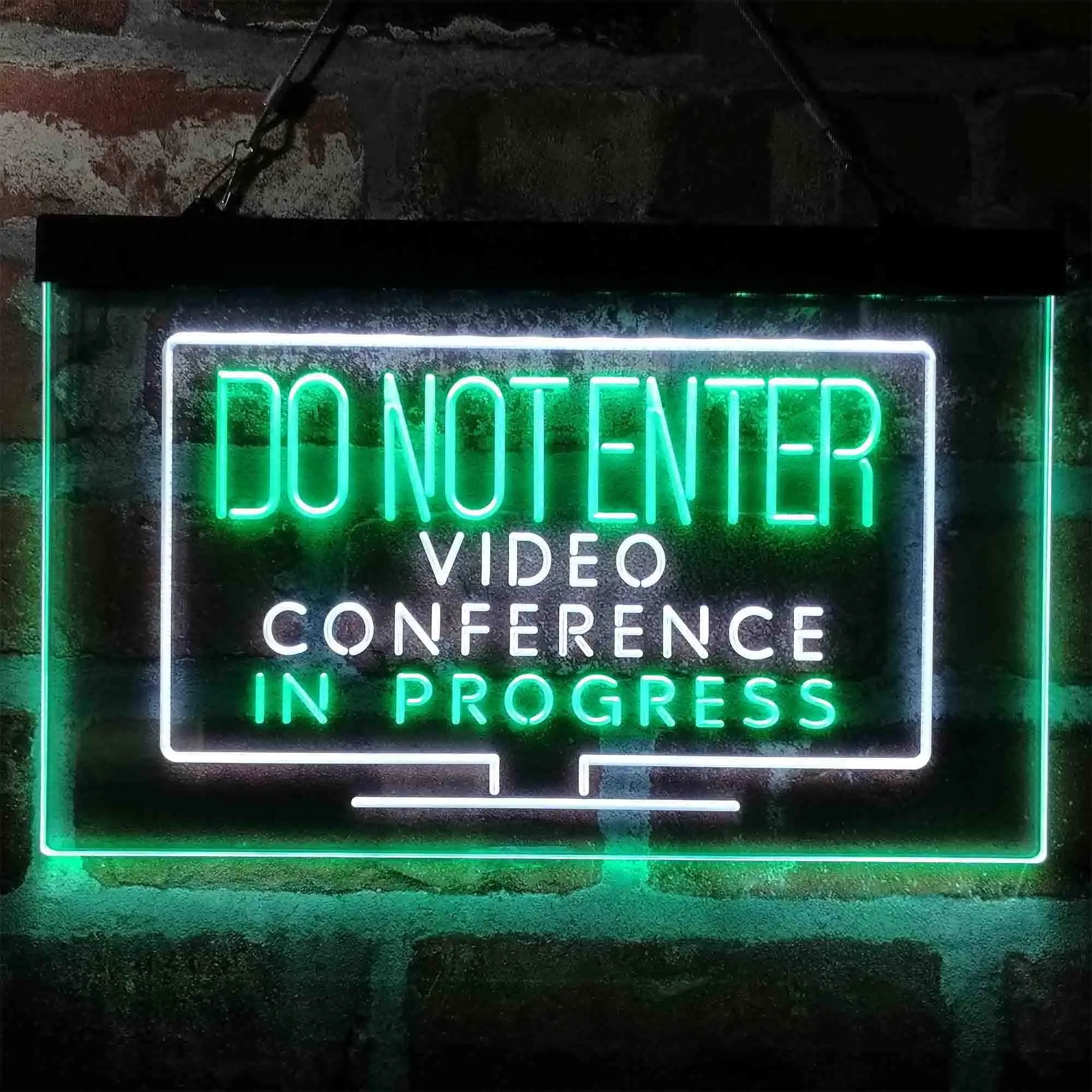 Video Conference in Progress Do Not Enter Work from Home Dual Color Led Neon Sign st6-i4020
