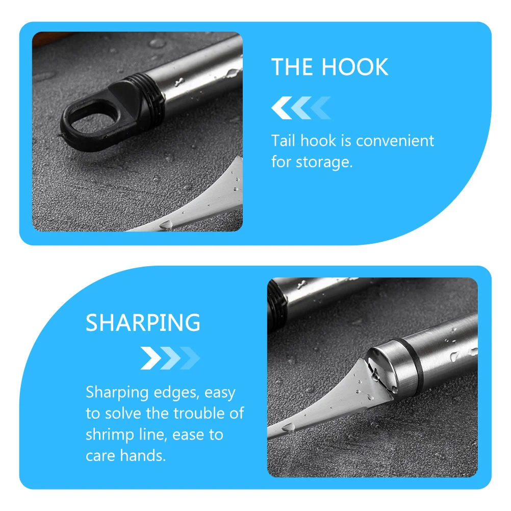 

5pcs Stainless Steel Peeling Tool Set Kitchen Gadget For Line Cleaner Deveining Tool Shrimp Intestines Peeler Shrimp Cleaning