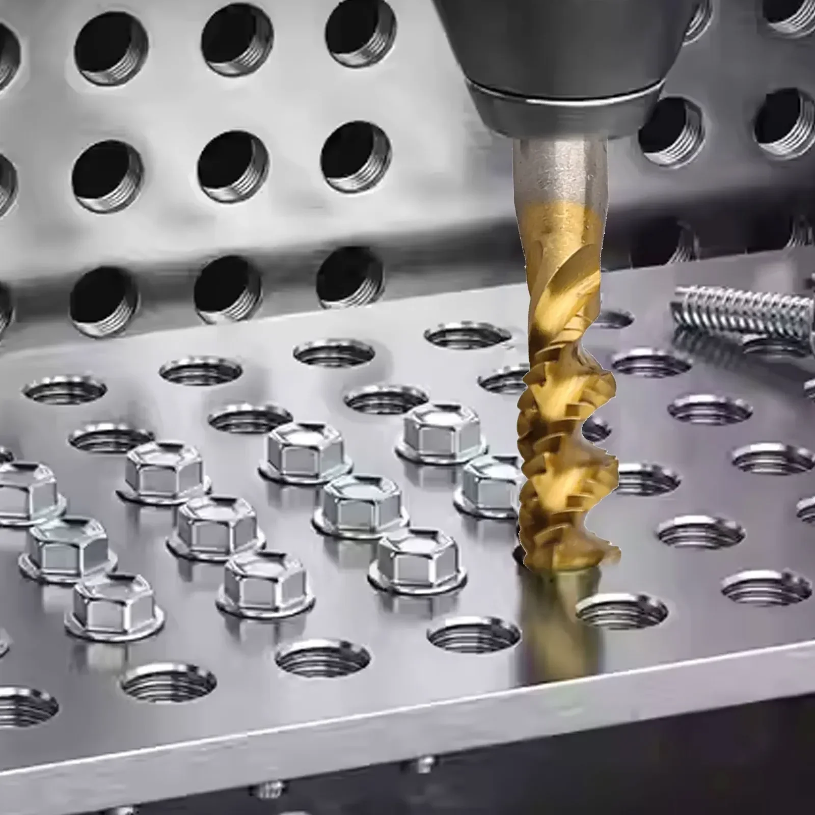 صنبور لولبي الماكينة 1/4-20 UNC للحفر والتنصت على المواضيع الشفافة المقاومة للتآكل والحرارة لآلات CNC