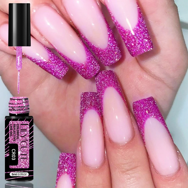 LILYCUTE 5 ml Super Bright Silver Metallic Painting Liner Gel Nagellack Zeichnung Streifen Graffiti Mirror Pull Line UV Gel Lack