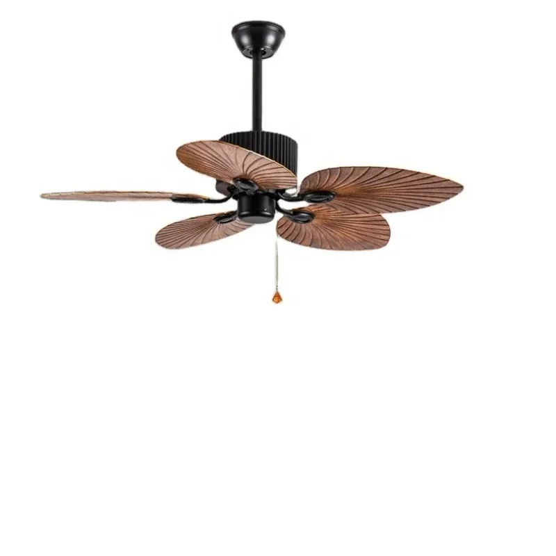 

Black luxury indoor ABS living room bedroom simple fashion zipper ceiling fan electric metal mechanical ac motor decoration