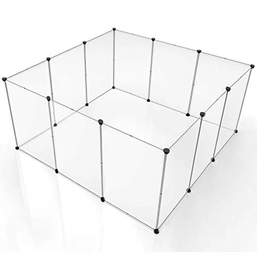 

Прозрачный акриловый манеж для собак и щенков, портативный вольер для мелких животных, прозрачные панели-ограждения для кроликов, котят, зайцев