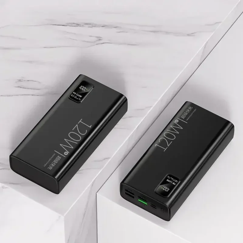 Banco de Potência de Carregamento Super Rápido, 50000 mAh, 120W, Capacidade 100% Suficiente, Carregador de Bateria Portátil para iPhone, Xiaomi, Huawei, Samsung