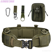 Tactical Belt Adjustable Belt Outdoor Work Men Belt Combat CS Hunting Paintball Padded Waist Belts Pocket