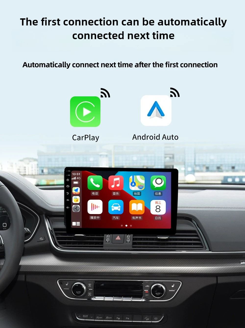 محول تشغيل لاسلكي 2 في 1 محول لاسلكي سلكي إلى توصيل وتشغيل محول CarPlay وAndroid Auto USB
