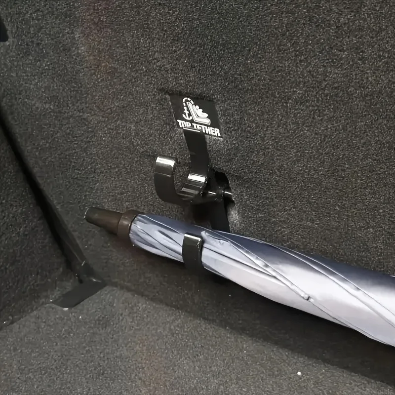 2 Ganchos de Guarda-Chuva para Carro, Ganchos Universais para Encosto de Cabeça, Organizador Multifuncional para Veículos, Gancho de Armazenamento para Guarda-Chuva e Bolsas