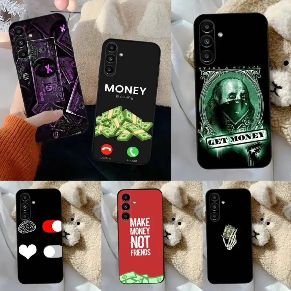 

MONEY NOT FRIENDS Phone Case For Samsung S24,23,22,30,21,10,9,Ultra,Plus,Lite,FE,5G Black Soft Case