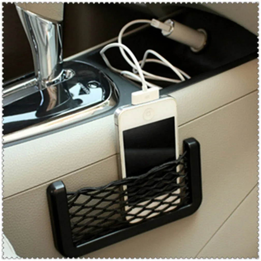 1/2Pcs Car Organizer Storage Bag Auto Paste Net Pocket Phone Holder Car Accessories 20*8CM 8*15CM Universal