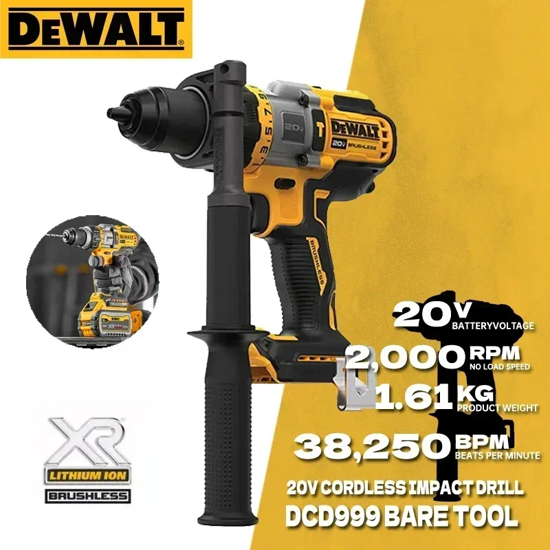 

Бесщеточная аккумуляторная ударная дрель-шуруповерт DEWALT DCD999 20V Flexvolt Advantage Ice, электроинструменты Dewalt DCD999B