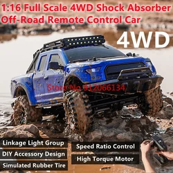 1:16 Full Scale All Terrain Off-Road Climbing RC Truck 4WD Shock Absorber Whole Car Light Group High Speed Remote Control Car