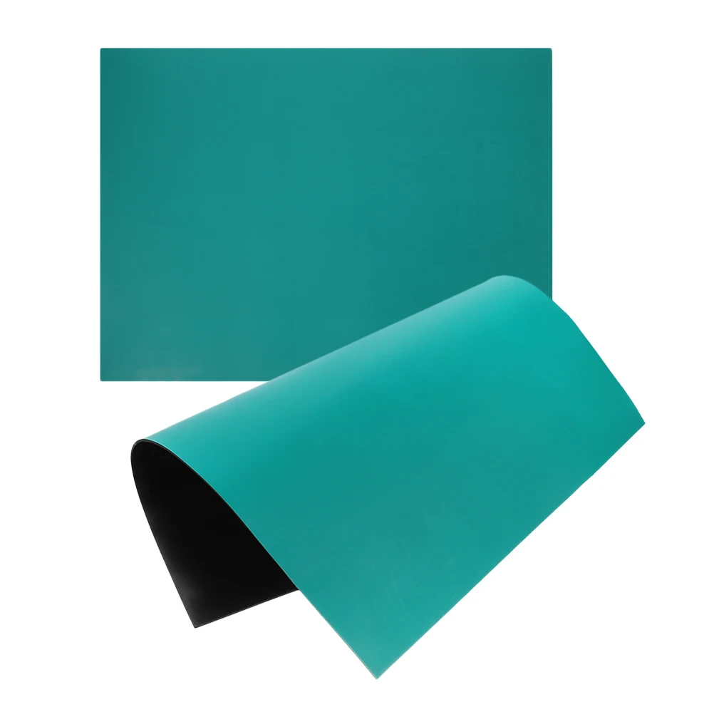 2 Pcs Anti-static Table Mat 30CMX40CM Heat Resistant Desk Pad Rubber Repair Workstation Soldering Mats Grounding Silicon