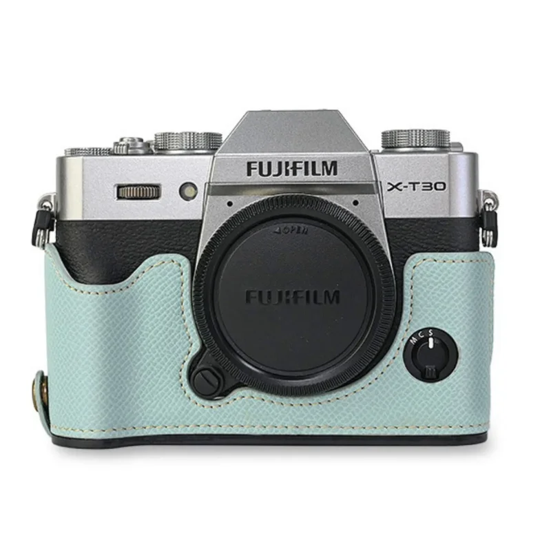 For Fujifilm XT30II XT30 XT20 XT10 Camera Half Base Mount Leather Cover for X-T30 II with Wrist Hand Strap PU Protective Case