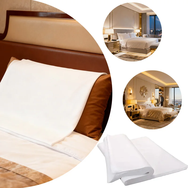 5-Star Hotel Disposable Pillowcase Non-Woven Fabric Luxe Cover: Soft Skin-Friendly Breathable Hygienic Elegant Durable Convenien