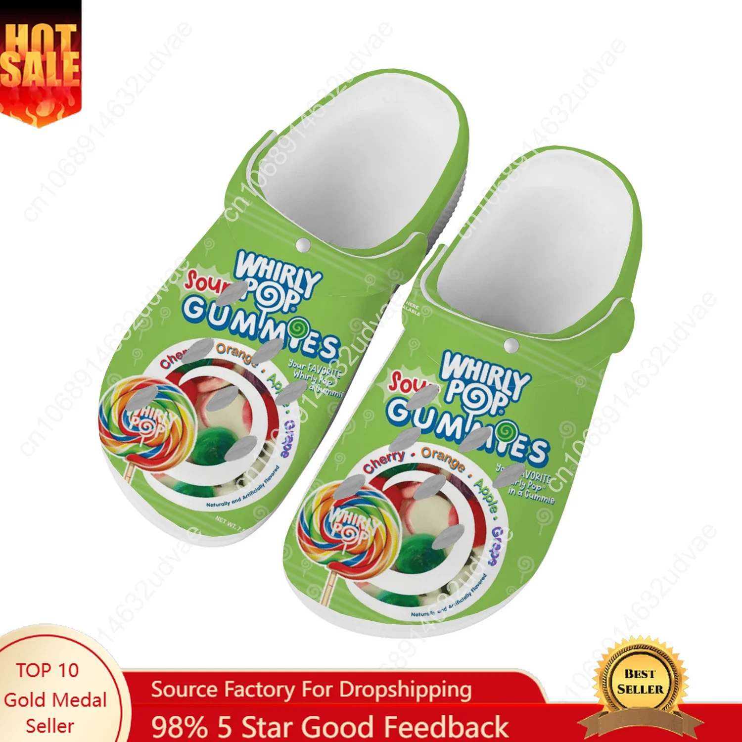 JOLLY Candy Water Shoes Men Women Teenager High Quality Fashion Home Garden Clogs Custom Sandals Beach Breathable Hole Slippers