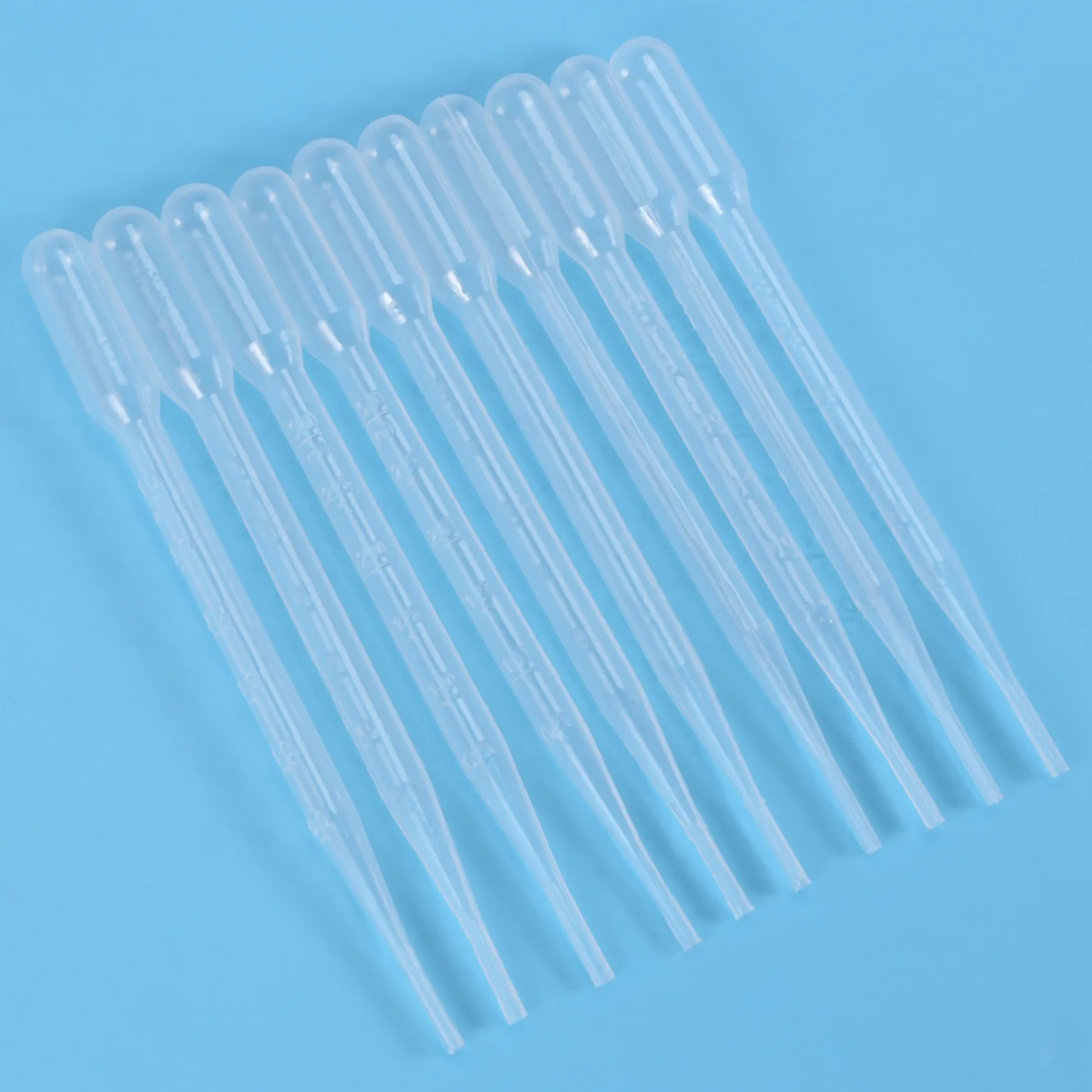 10pcs 3ML Conjunto de conta-gotas de plástico descartável para transferência graduada PipettesJAS