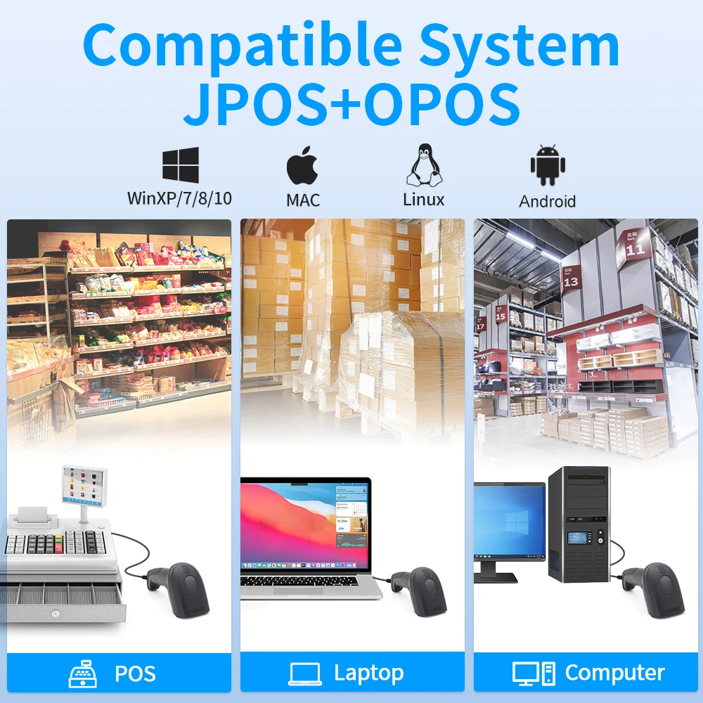 GTCODESTAR Industriële 2D Barcodescanner Handheld Bedraad Barcode Scannen Pistool USB Barcodelezer QR Code Scanner voor Supermarkt