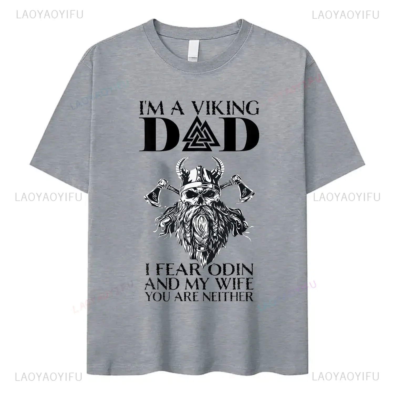 Summer I Am A Viking Harajuku Print Tees Vintage Men's Women Cotton T Shirt Short Sleeve Fashion Round Neck Streetwear T-Shirts