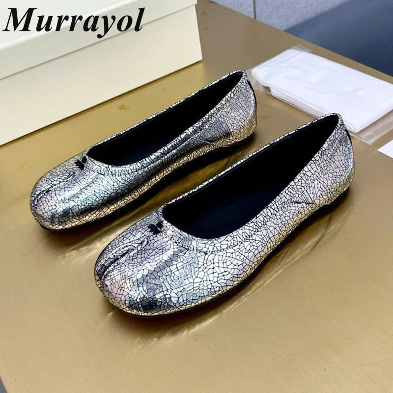 

2024 New Shallow Mouth Mary Jane Shoes Women Split Toe Genuine Leather Flat Shoes Spring Autumn Vacation Retro Single Shoes