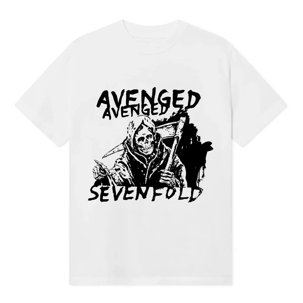 AVENGED SEVENFOLD Rock Band T-shirt Unisex Streetwear Short Sleeve Cotton Loose Male Tshirts Hip Hop Unisex Streetwear Men Shirt