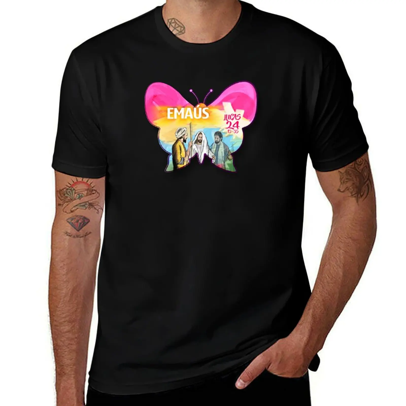 

Emmaus butterfly... Jesus Christ is Risen! T-Shirt street wear tees Aesthetic clothing cotton t shirt men