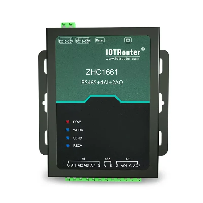 

Modbus RS485 LAN Gateway Industrial Ethernet Module 4-20mA Analog 4AI 2AO MQTT 4AI 2AO Analog Industrial Ethernet Module