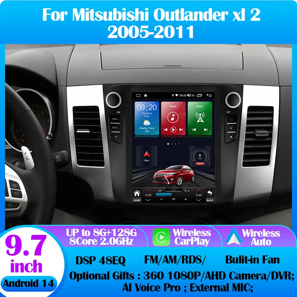 Android 14 For Mitsubishi Outlander xl 2 2005-2011 9.7
