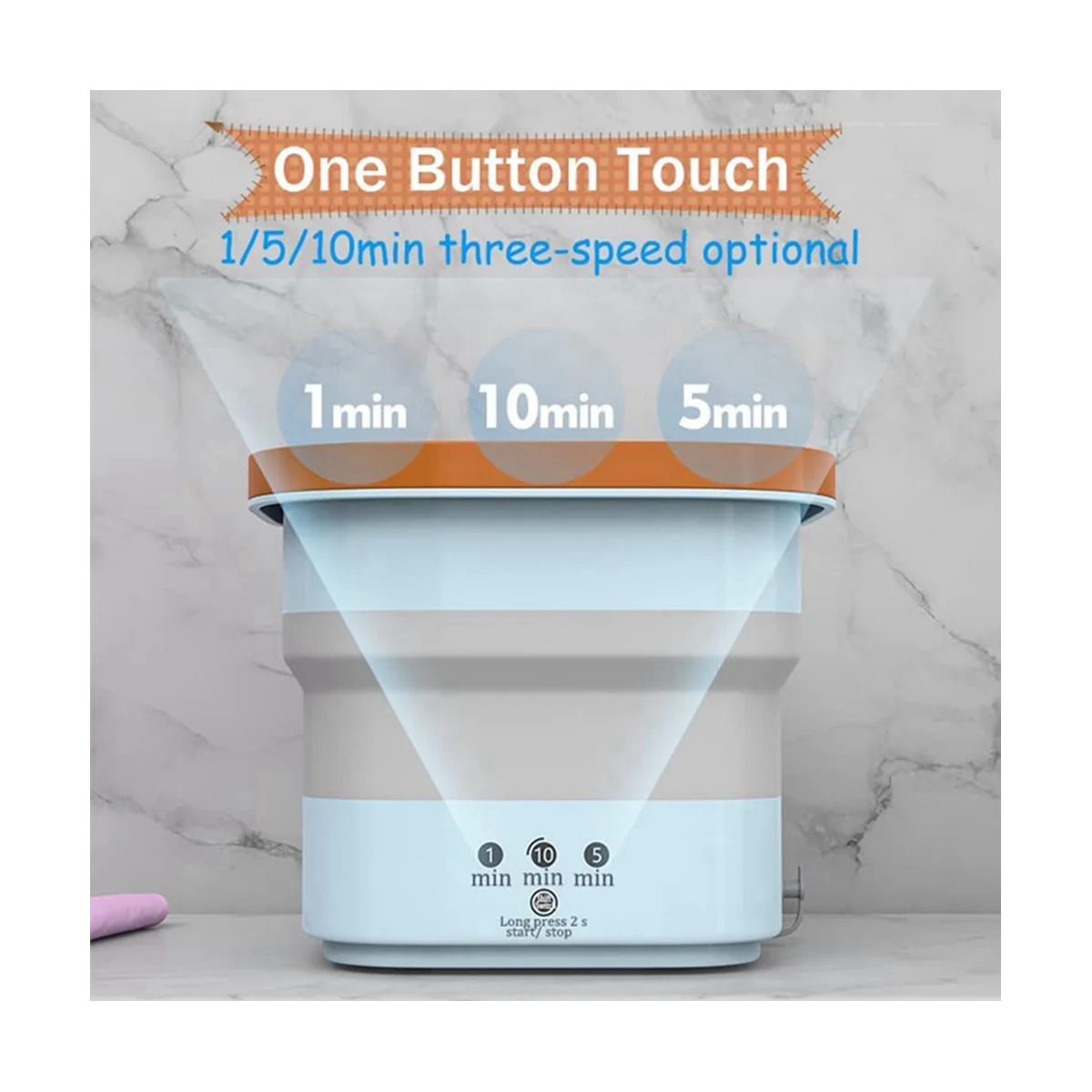 Mini Collapsible Portable Turbo Washing Machine with Drain Basket for Dorms, Travel, Gifts for Friends or Family UK Plug