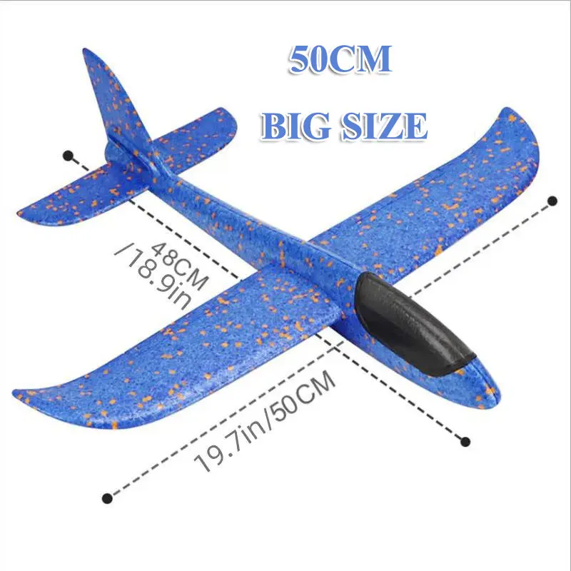 Large Foam Plane Glider Hand Throw Airplane Inertial EPP Bubble Planes Outdoor Launch Kids Toys for Children Boys Gift