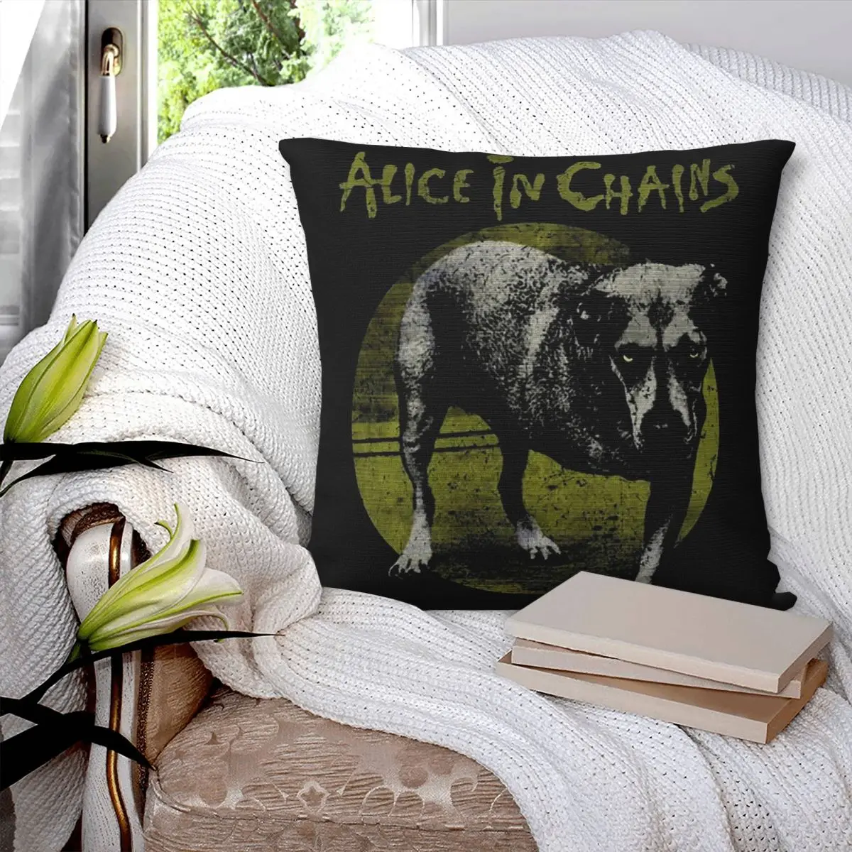 Alice In Chains Band Square Pillowcase Cushion Cover Pillow Case Throw Pillow Cover for Home Bedroom Car