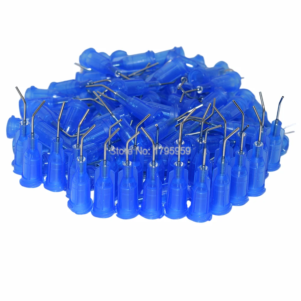 

100/1000pcs Glues Dispensing Tips 22G Bent Adhesives Dispensing Needle Liquid Glue Dispenser 45 Degree Bent Tapered Needles Tips