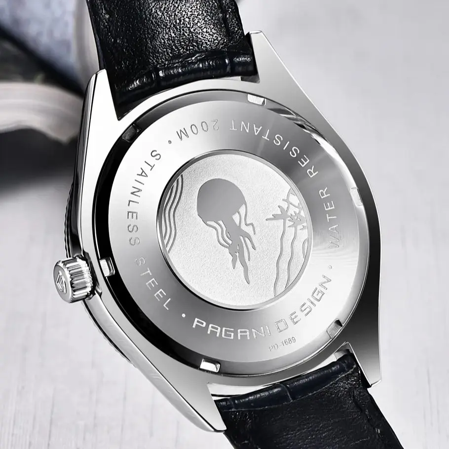 Pagani Design New VH65 Top Brand Men's 200m Waterproof Clock Sapphire Leather Mechanical Second Walking Quartz Watch limited