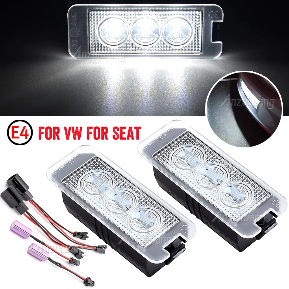 

2pcs LED License Number Plate Light Lamp For VW Golf IV MK4 MK5 MK6 MK7 1997-2020 Passat B6 B7 2006-2020 polo error free white