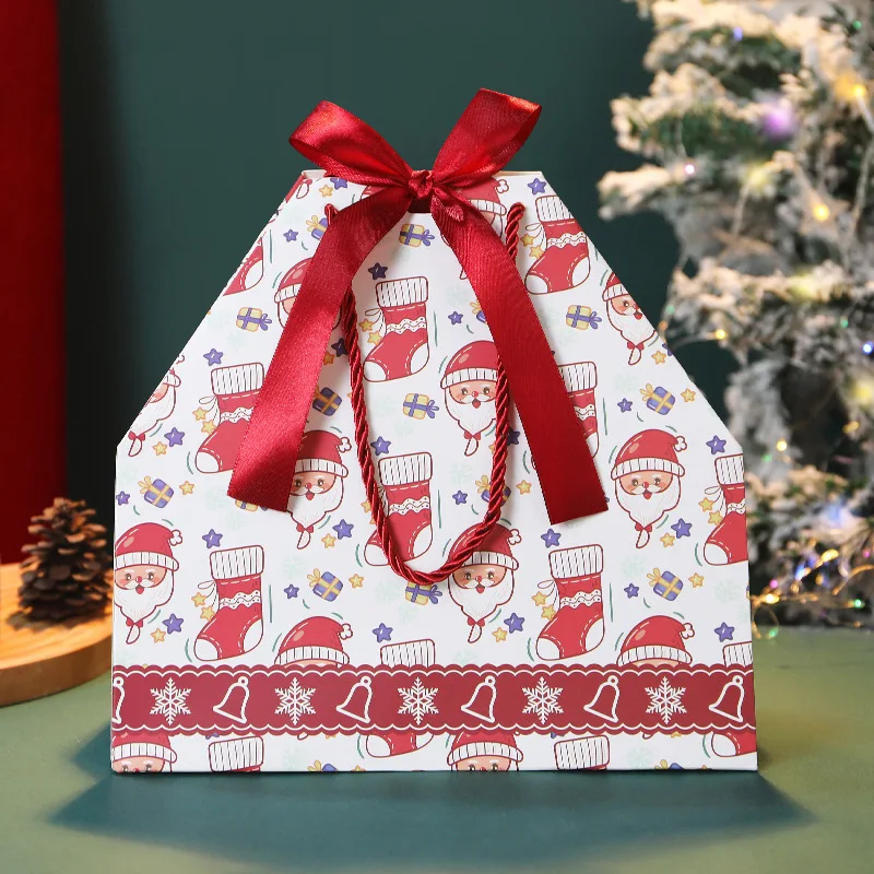Christmas Santa Claus Gift Packaging Bag Small Candy Christmas Hangbag Xmas Tree Paper Bag New Year 2026 Shopping Bag
